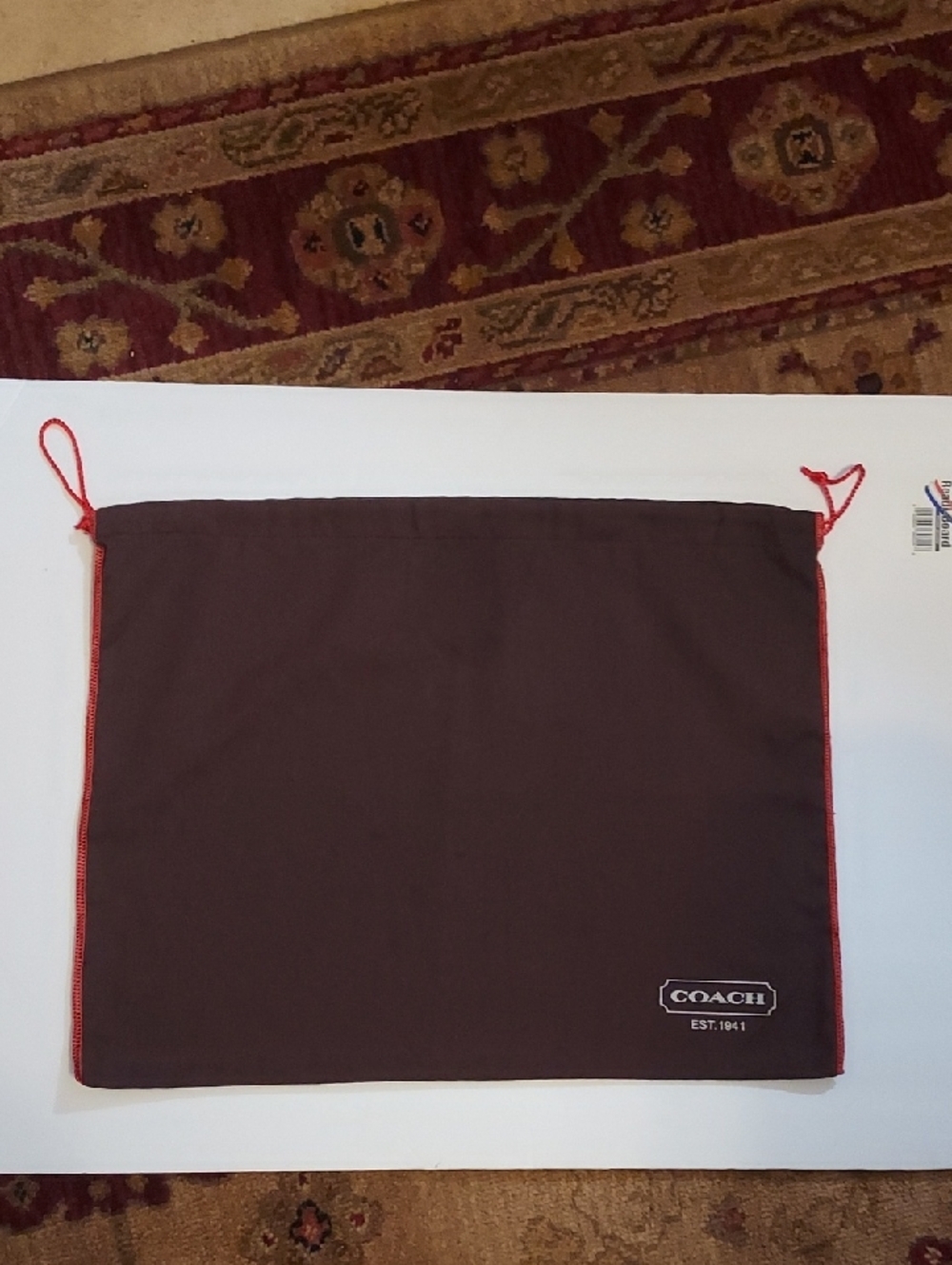 Coach Dustbag Dark Brown Drawstring Red Pulls Y2K Vintage